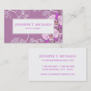 Purple Orchid Pattern Business Card
