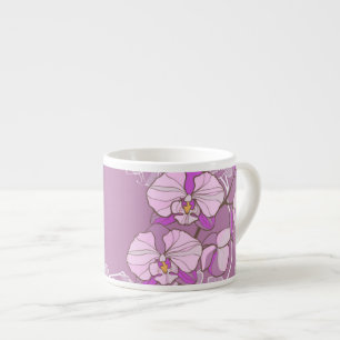 Purple Orchid Pattern Espresso Cup