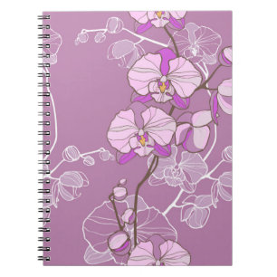 Purple Orchid Pattern Notebook