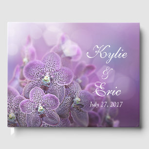 Purple Orchid Personalised Wedding Guest Book