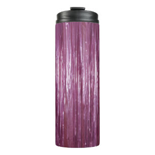 Purple Orchid Pink Tinsel Stripes Thermal Tumbler