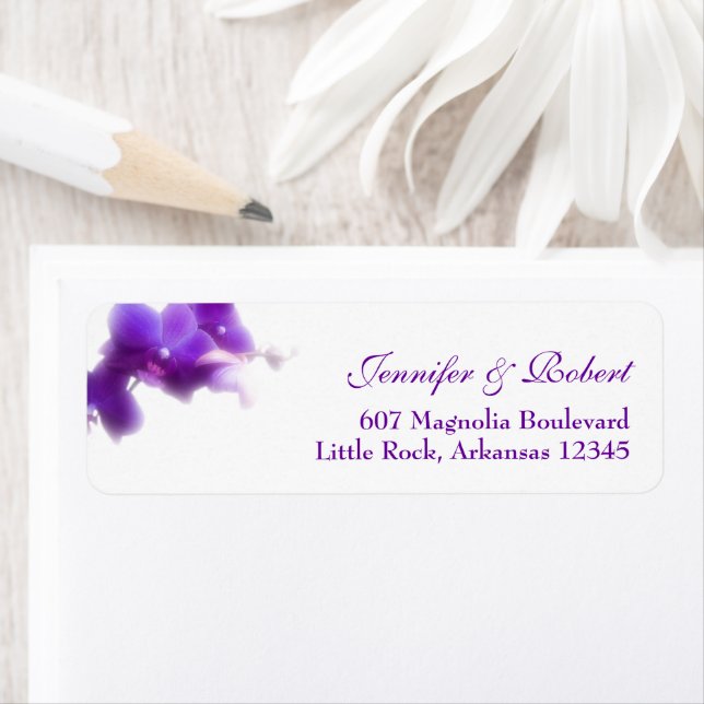 Purple Orchid Return Address Label (Insitu)