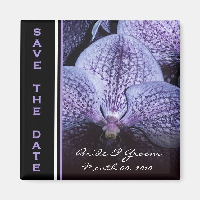 Purple Orchid Save the Date Magnets (Front)