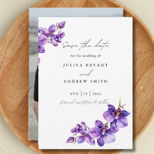 Purple Orchid simple photo  Save The Date