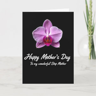 Purple Orchid Step Mothers Day Card