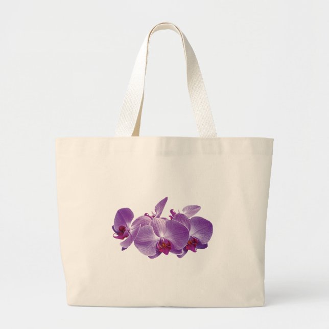 Purple Orchid Trio Large Tote Bag (Front)