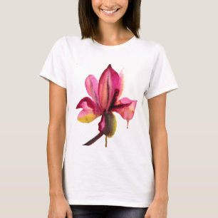 Purple Orchid watercolour tropical flower T-Shirt