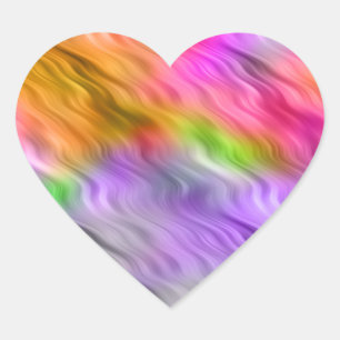 Purple Orchid Wavy Texture Heart Sticker