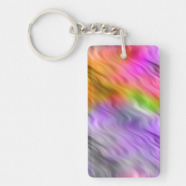 Purple Orchid Wavy Texture Key Ring (Front)