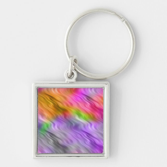 Purple Orchid Wavy Texture Key Ring (Front)
