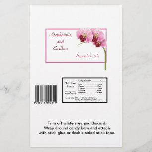 Purple Orchid Wedding Large Candy Wrapper