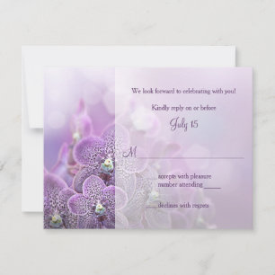 Purple Orchid Wedding RSVP Reply Card
