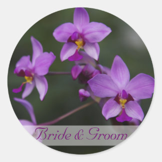 Purple Orchid Wedding Stickers