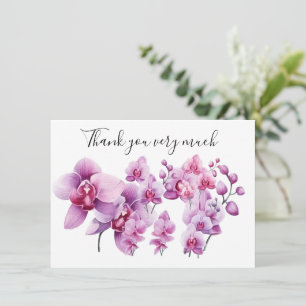 Purple orchid with stone on white background  thank you card