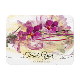 Purple Orchids Abstract Art Calligraphy Magnet