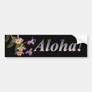 Purple Orchids - Aloha Bumper Sticker