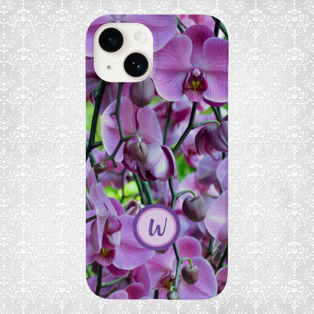 Purple Orchids and Vines with Name Case-Mate iPhone Case (Creator Uploaded)
