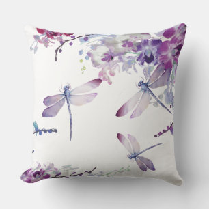 Purple Orchids Hummingbird Funeral Program Cushion