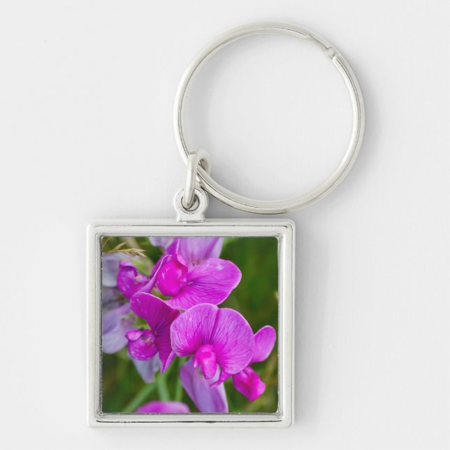 Purple Orchids Key Ring (Front)