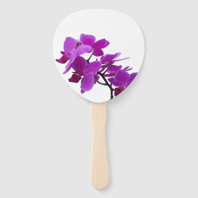 Purple orchids on customisable fan (Front)