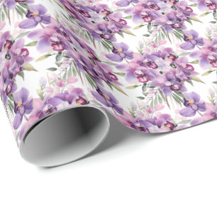 Purple Orchids  Wrapping Paper