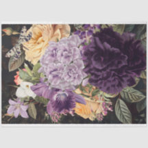 Purple-orchids yellow-roses floral-bouquet