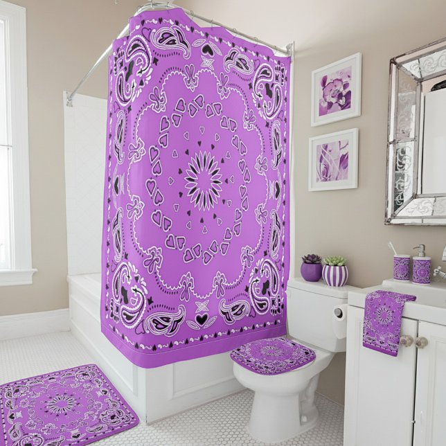 Purple oriental design shower curtain (Creator Uploaded)