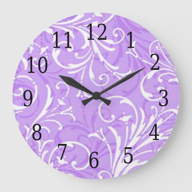 Purple Ornamental Round Clock (Front)