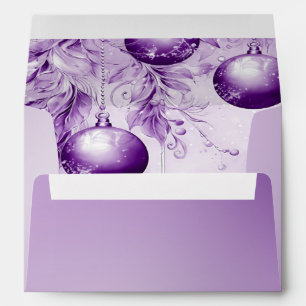 Purple Ornaments Christmas Holiday Envelope