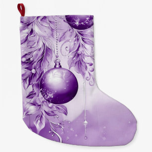 Purple Ornaments Christmas Holiday Stocking