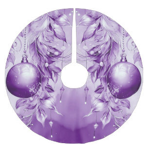 Purple Ornaments Christmas Holiday Tree Skirt