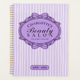 Purple Ornate Bow Frame Beauty Salon Appointment Planner