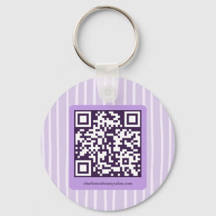 Purple Ornate Bow Frame Beauty Salon Keychain