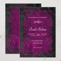 Purple Ornate Frame Gothic Sweet 16