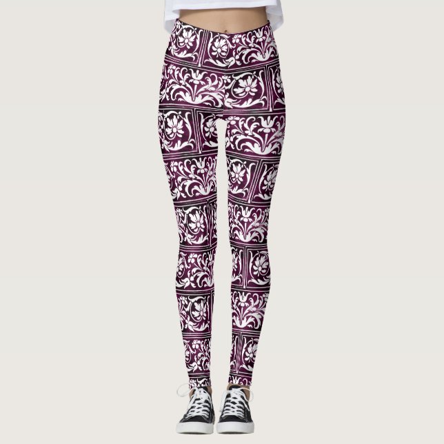 Purple ornate pattern leggings (Front)