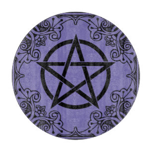 Purple Ornate Pentacle Altar Cutting Board