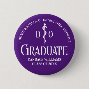 Purple Osteopathic Medical School Graduation Party 6 Cm Round Badge