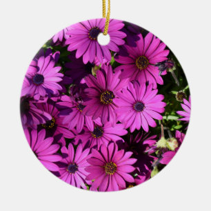 Purple Osteospermum Flowers Ceramic Ornament