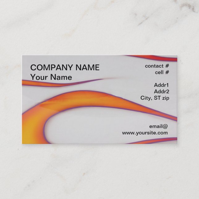 Purple outline orange hotrod flames business card (Front)