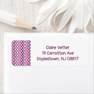 Purple Oval Strings Return Address Label