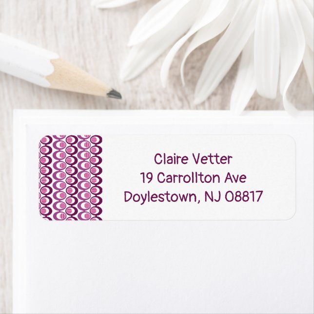 Purple Oval Strings  Return Address Label (Insitu)