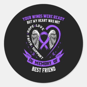Purple overdose awareness day items in memory of b classic round sticker