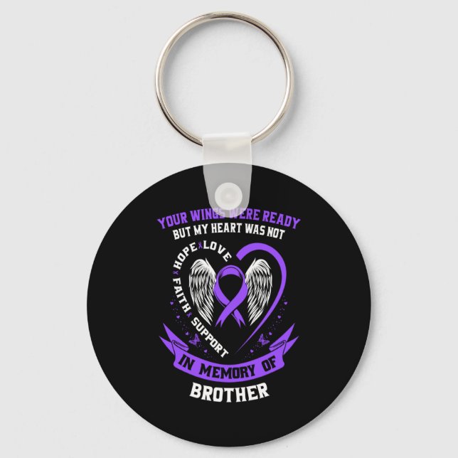 Purple overdose awareness day items in memory of b key ring (Front)