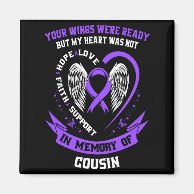 Purple overdose awareness day items in memory of c magnet (Front)