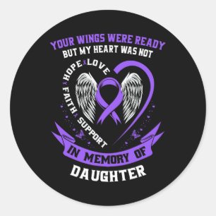 Purple Overdose Awareness Day Items In Memory Of D Classic Round Sticker