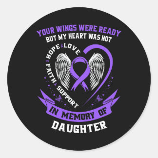 Purple Overdose Awareness Day Items In Memory Of D Classic Round Sticker