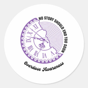 Purple Overdose Awareness No Story Should End Too  Classic Round Sticker