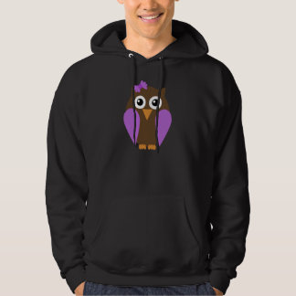 Purple Owl & A Bow Black Hoodie