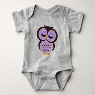 Purple Owl Baby Bodysuit