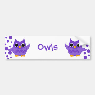 Purple Owl Bumper Sticker